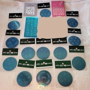 NEW-Bundle of 16-Nail Art Polish Stamping Plates + Stickers